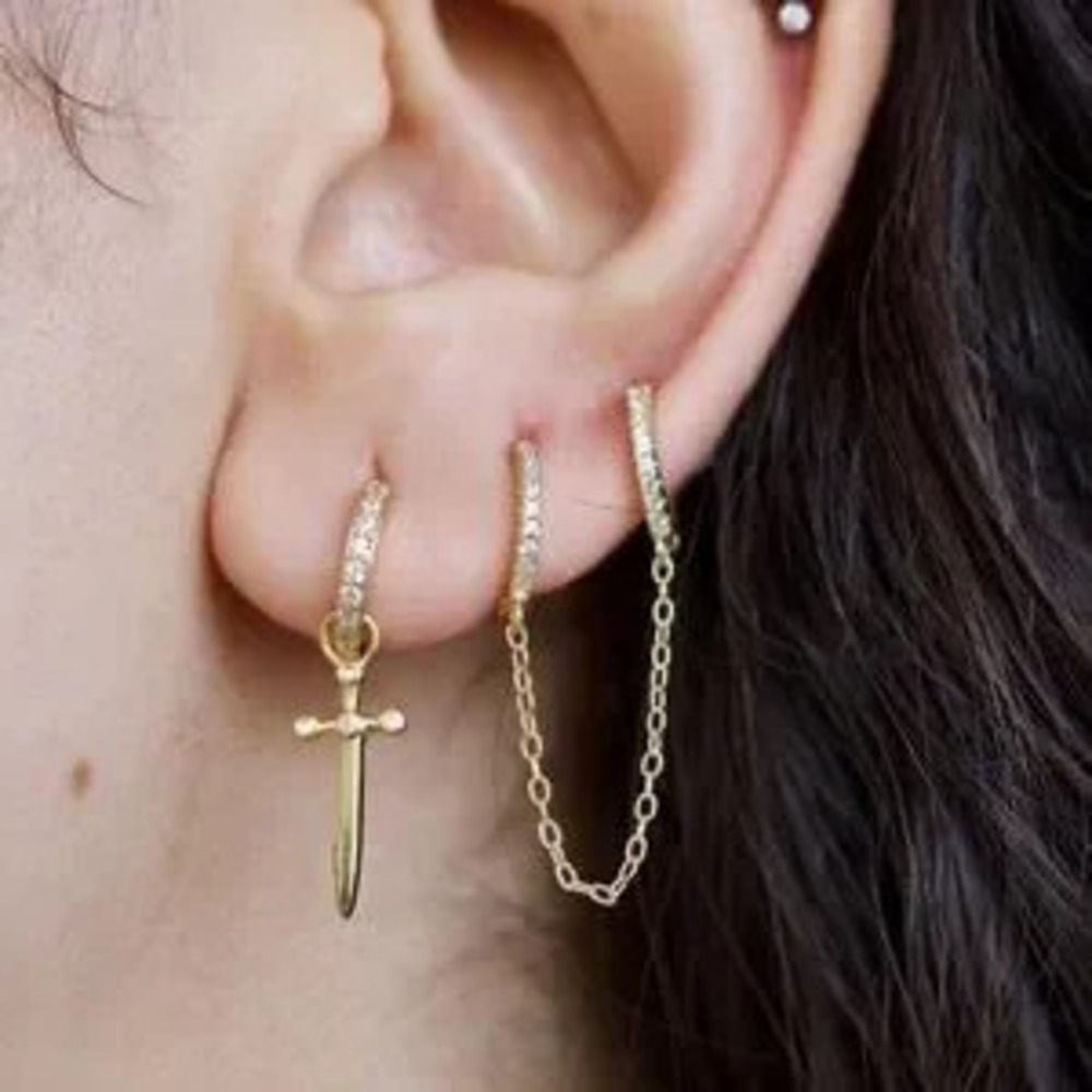 Kate Spade Elegant Silver Chain Hoop Earrings Gift Minimalist - Picture 3 of 4